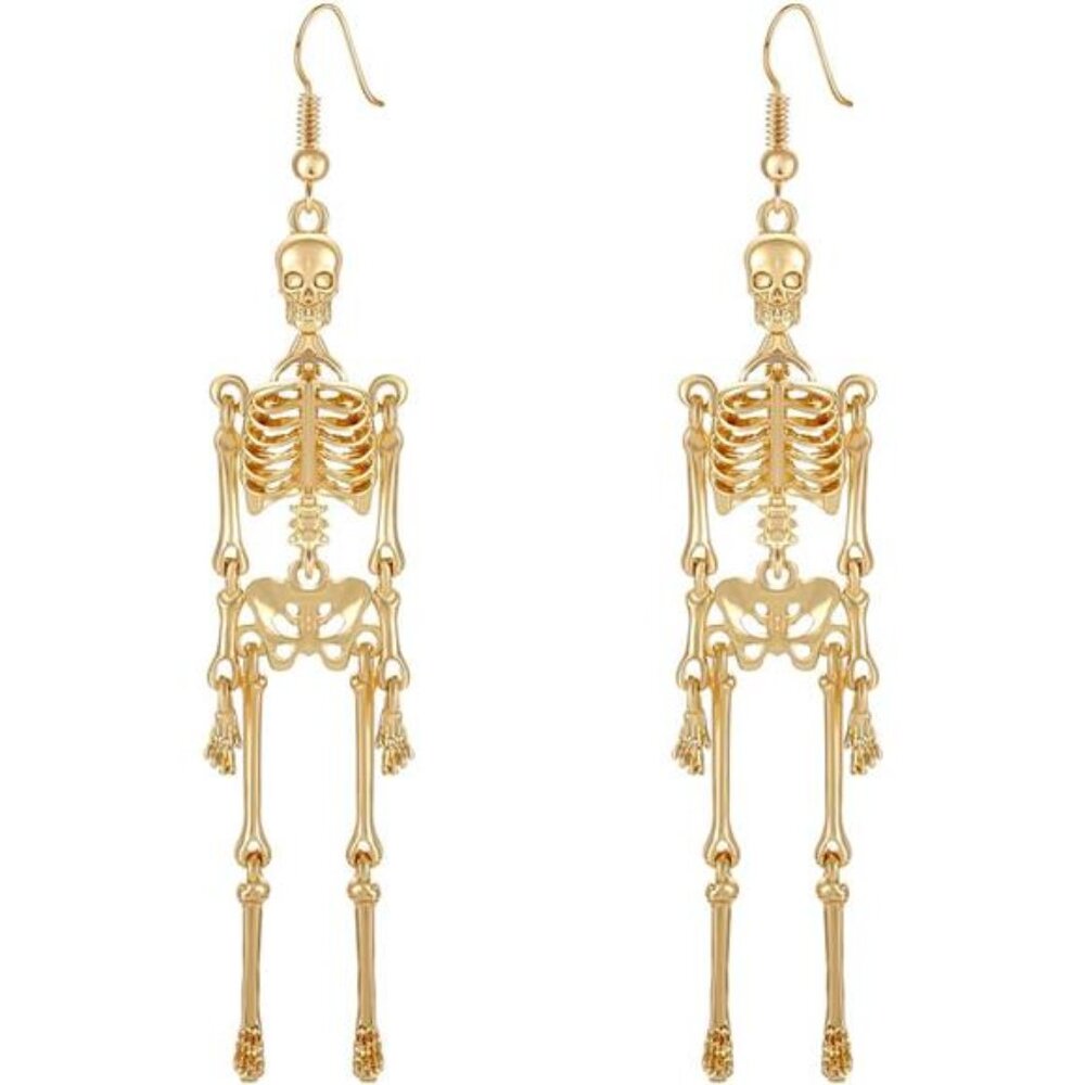 Halloween Skeleton Earrings | Spooky Dangle Jewelry | Party Costume Accessory